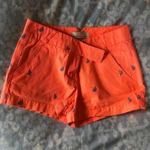 JCrew Orange Sailboat Shorts